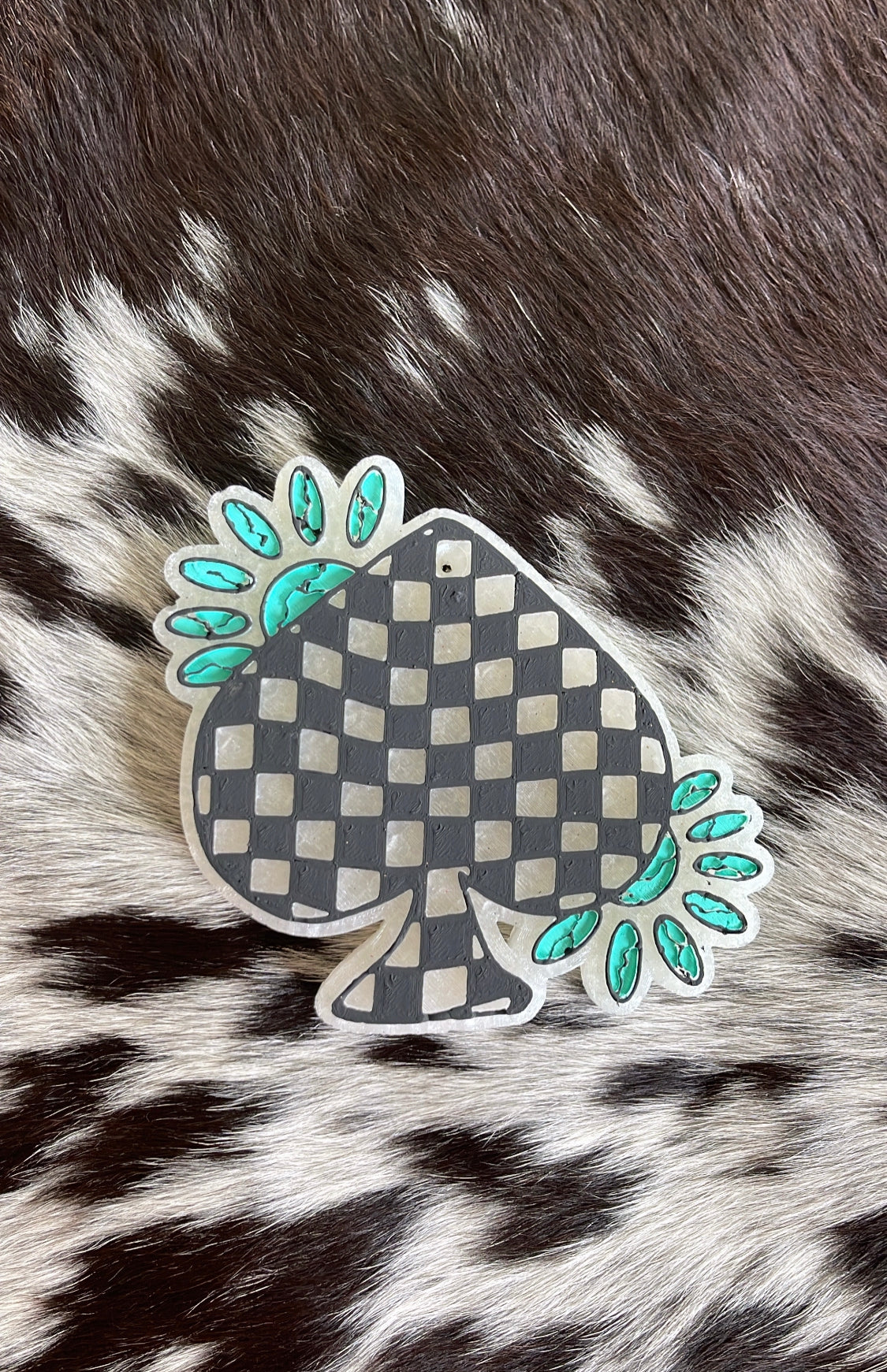 Checkered Spade/Concho Stone Freshie