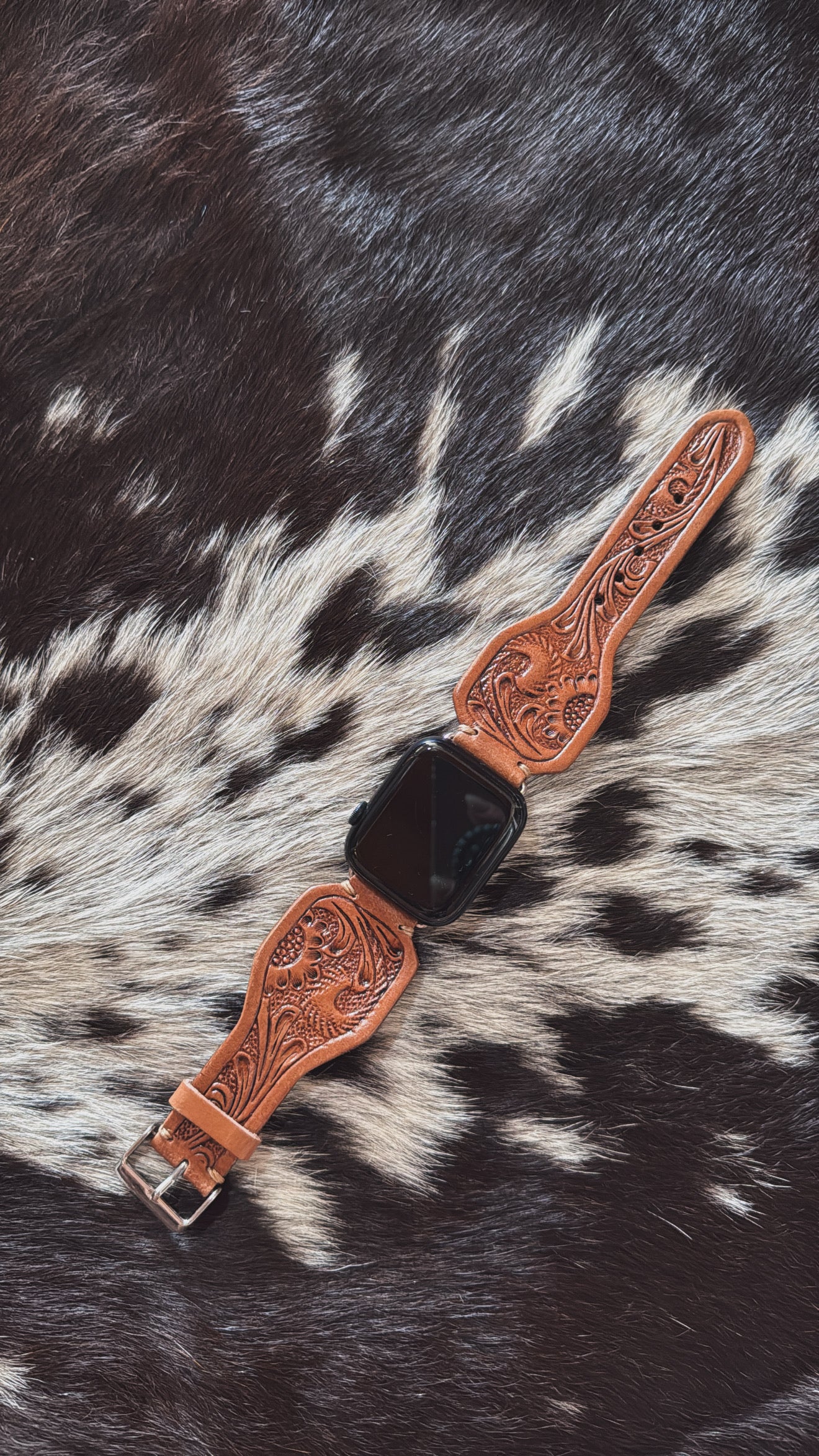 Lone Star Tooled Leather Watch Band