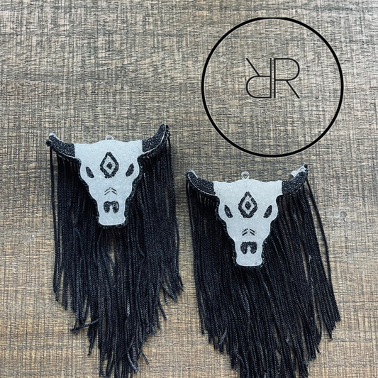 Bull Skull Vent Clip Freshie W/ Fringe