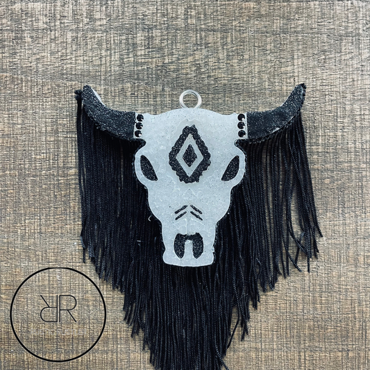 Bull Skull Freshie W/ Fringe