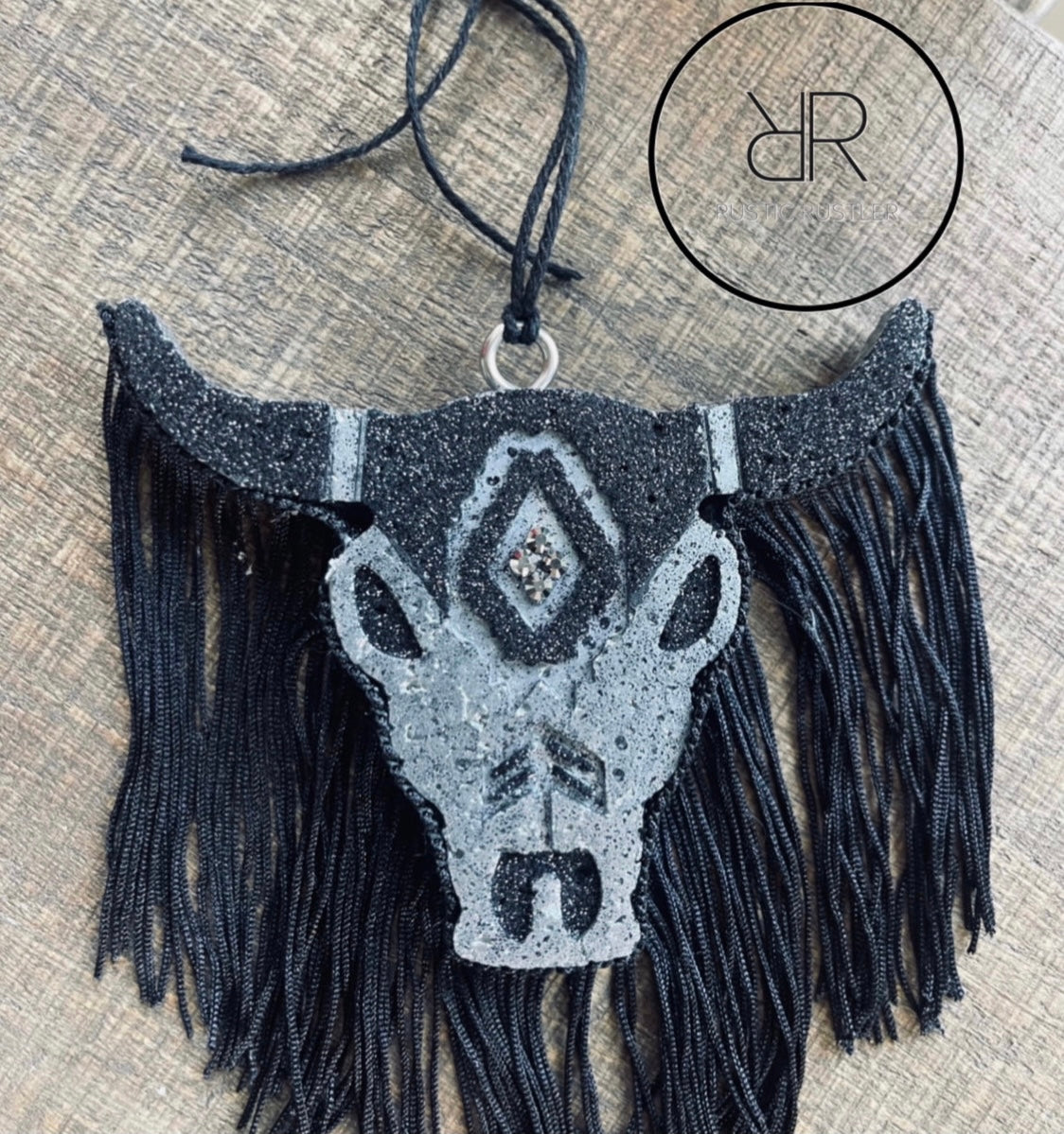 Bull Skull Freshie With Fringe